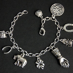 Good Luck Bracelet. Lucky Charm Bracelet. Lucky Bracelet. Good Fortune Bracelet. Silver Bracelet. Handmade Jewelry.