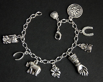 Good Luck Bracelet. Lucky Charm Bracelet. Lucky Bracelet. Good Fortune Bracelet. Silver Bracelet. Handmade Jewelry.