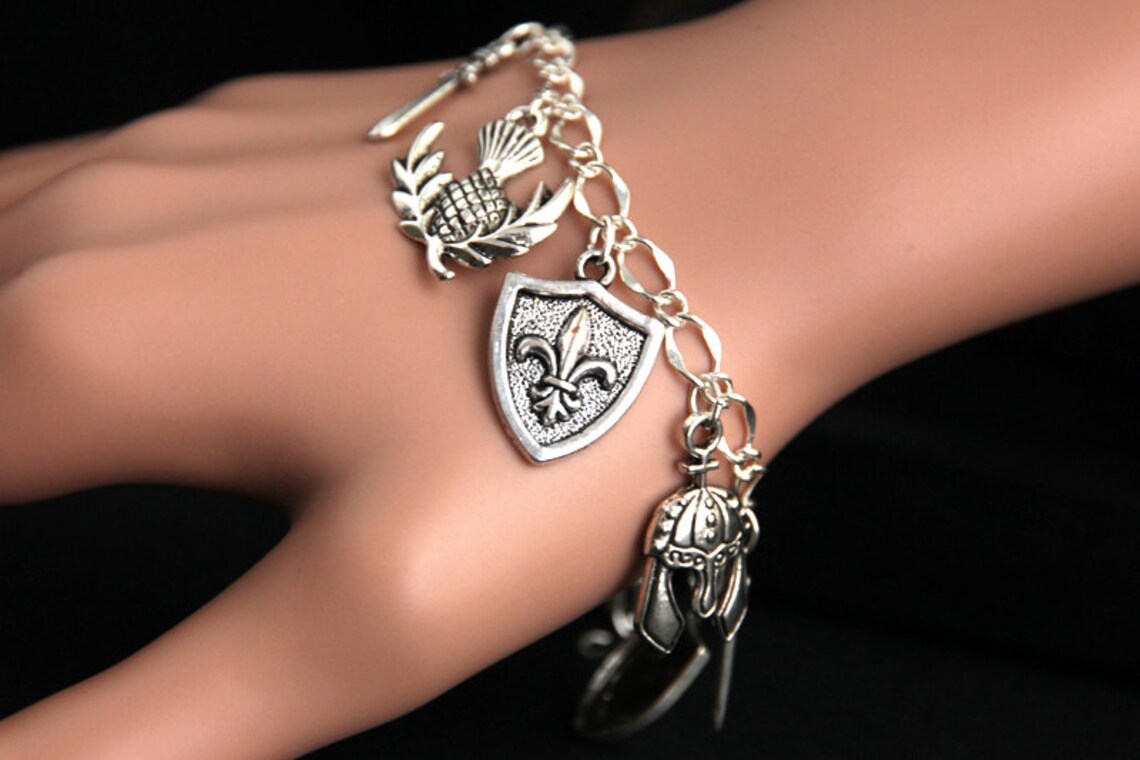 Renaissance Bracelet. Crusades Charm Bracelet. Ren Faire Etsy