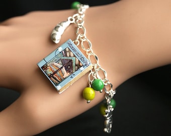 Princess and the Pea Bracelet. Hans Christian Andersen Charm Bracelet. Fantasy Bracelet. Story Book Bracelet. Silver Bracelet.