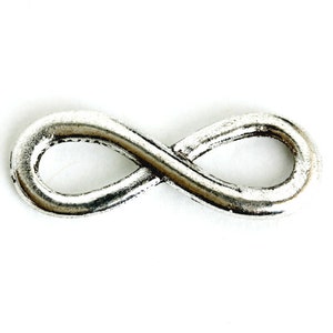 Infinity Charm. Add-On Charm for Bracelet Charm or Necklace Charm. Silver Infinity Charm. Silver Plated Charm. 25mm x 10mm