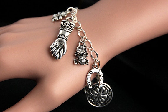 ON SALE Good Luck Bracelet. Lucky Charm Bracelet. Lucky Bracelet. Good Fortune Bracelet. Silver Bracelet. Handmade Jewelry. Etsy
