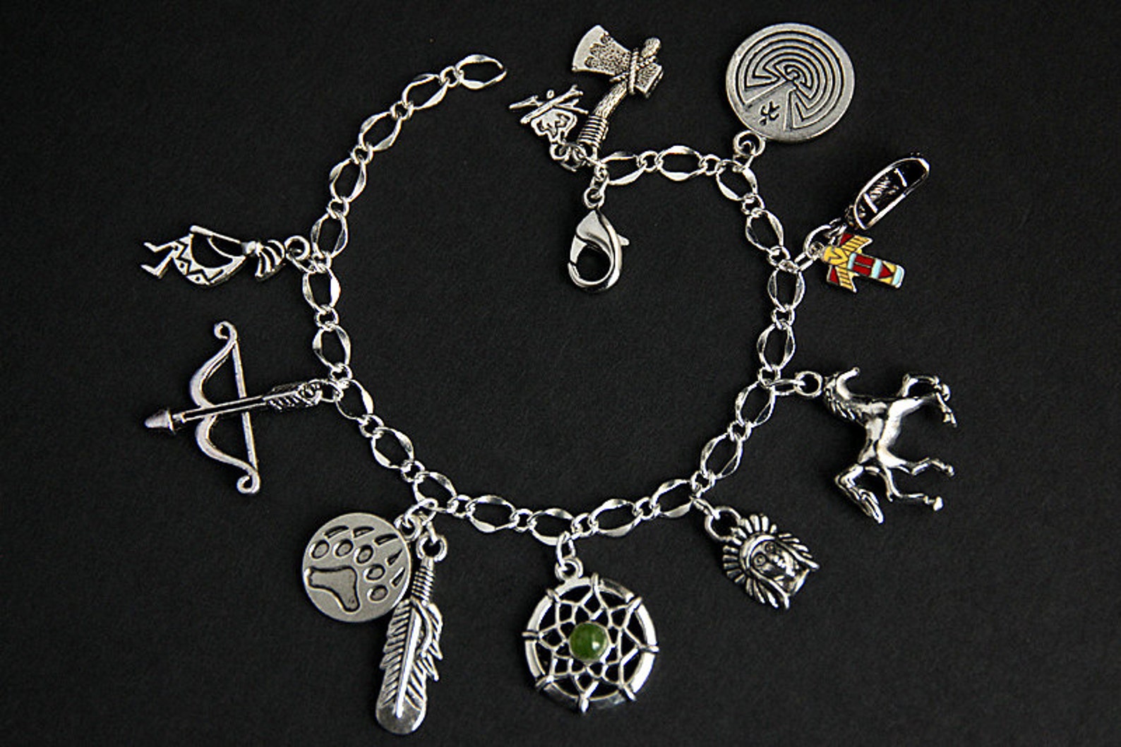 American Indian Bracelet. Native American Charm Bracelet. Etsy