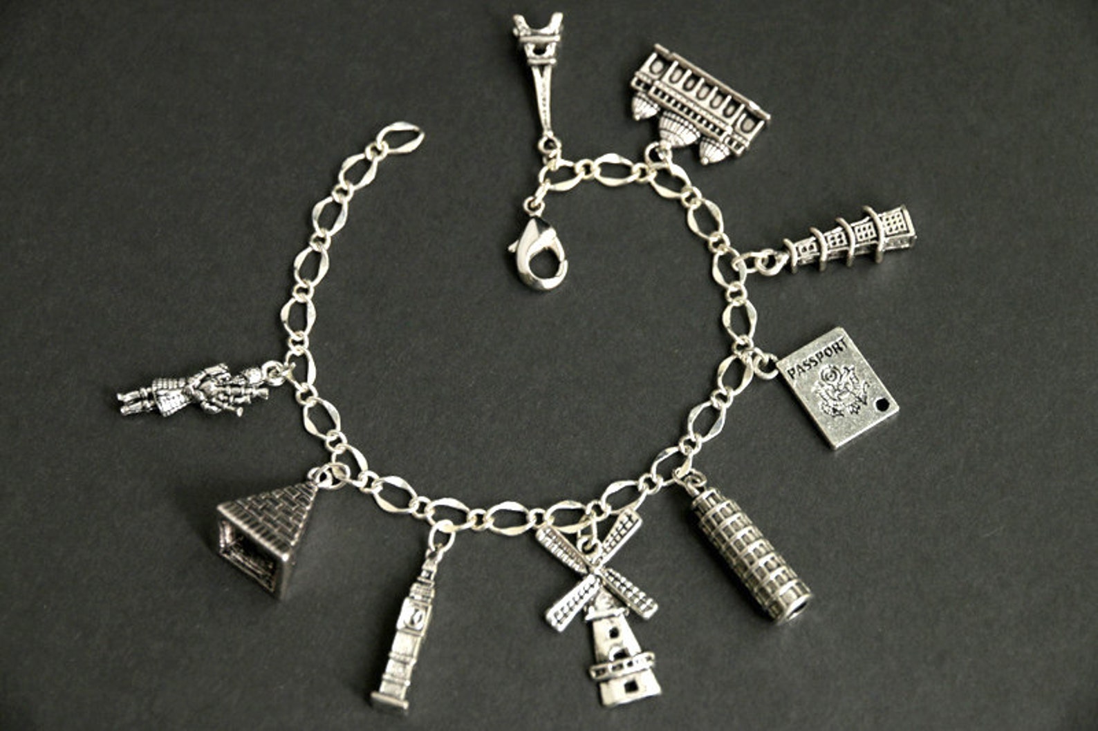 bracelet with travel charms