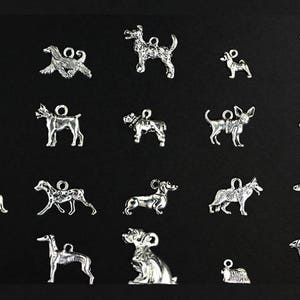 Dog Breed Charms. Dog Charm. Add-On Charm for Bracelet Charm or Necklace Charm. Christian Charm. Silver Plated Charm. image 1
