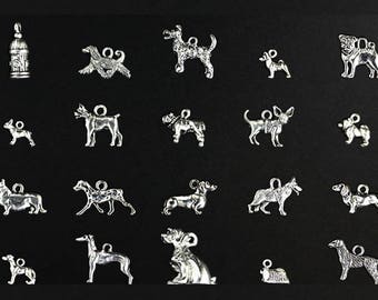 Dog Breed Charms. Dog Charm. Add-On Charm for Bracelet Charm or Necklace Charm. Christian Charm. Silver Plated Charm.