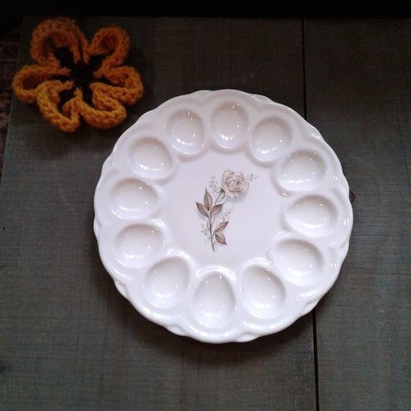 Vintage Egg Plate/ Mount Clemens Pattern/ Shower Tableware