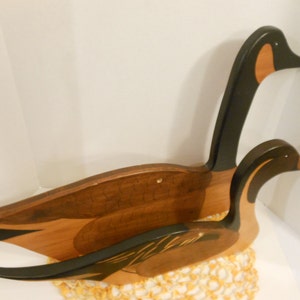 Vintage Woodcarving Painted Decoys/Figural Goose and Duck Sculptures