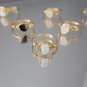 Gemstone Wire Ring, Gold Filled Wire Gemstone Ring image 4