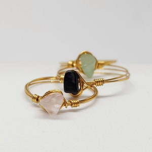 Gemstone Wire Ring, Gold Filled Wire Gemstone Ring image 1