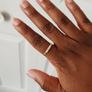 Silver Beaded Wire Rings, Dainty Seed Bead Rings image 8