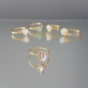 Gemstone Wire Ring, Gold Filled Wire Gemstone Ring image 2