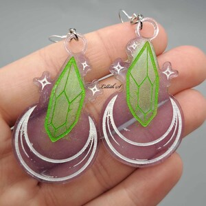 Crystal & Moon Dangle Earrings