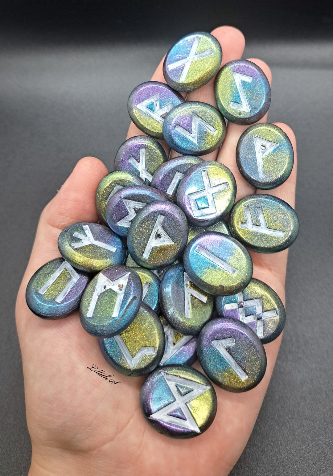 Oil Slick Divination Rune Set - Etsy