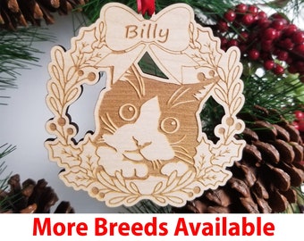 Personalised Cat Christmas Tree Decoration, Personalised Gift for Cat Lovers, Kitten Xmas Hanger, Name Bauble for Felines, Cat Lady Present