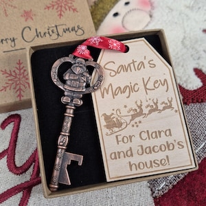 Magischer Schlüssel für Santa, Personalisierter Kein Chinmey-Spezialschlüssel für Weihnachtsmann, Heiligabend-Box-Zubehör, Weihnachtsandenken, das Traditionen macht