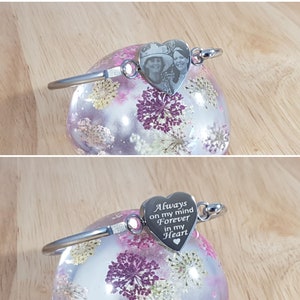 Gedenkherz Armreif, Foto graviert, In liebevoller Erinnerung, Beerdigung Geschenk, Engel Baby, Fehlgeburt, Erinnerung, Armband Geschenk, Geschenk für Sie