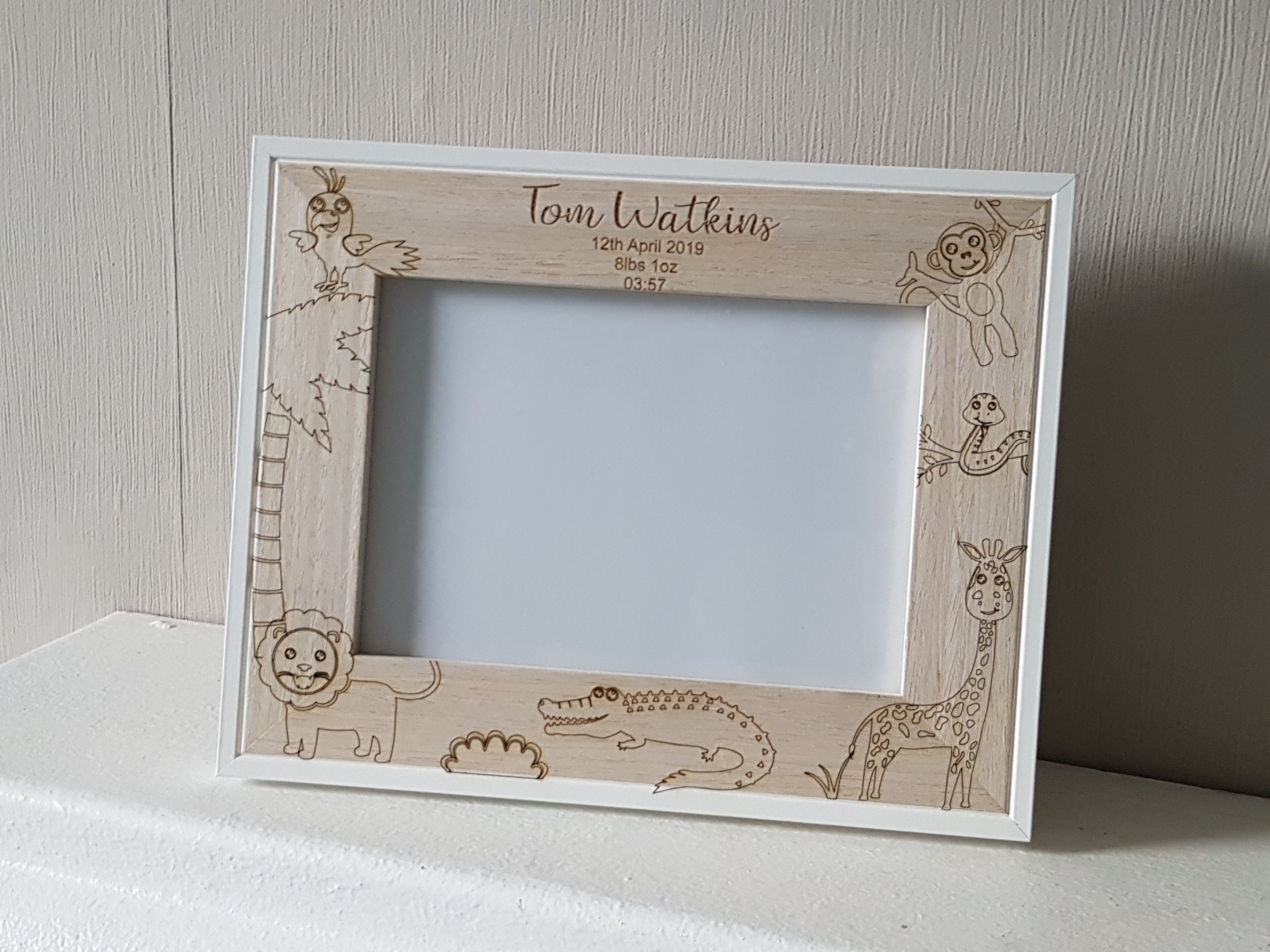 Children's Personalised Photo Frame Zoo Animal Themed for Etsy