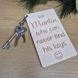 Large Wooden Keyring, Personalised Huge Keychain for Car, house, office or garage Keys, Valentines Day. Never lose your keys again.