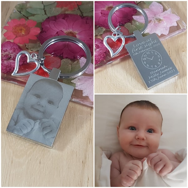 Fathers Day Personalised Engraved Keyring Calendar - ANY design, photo, text - The day you became my Daddy, Grandad, Grandparent, Uncle, Dad