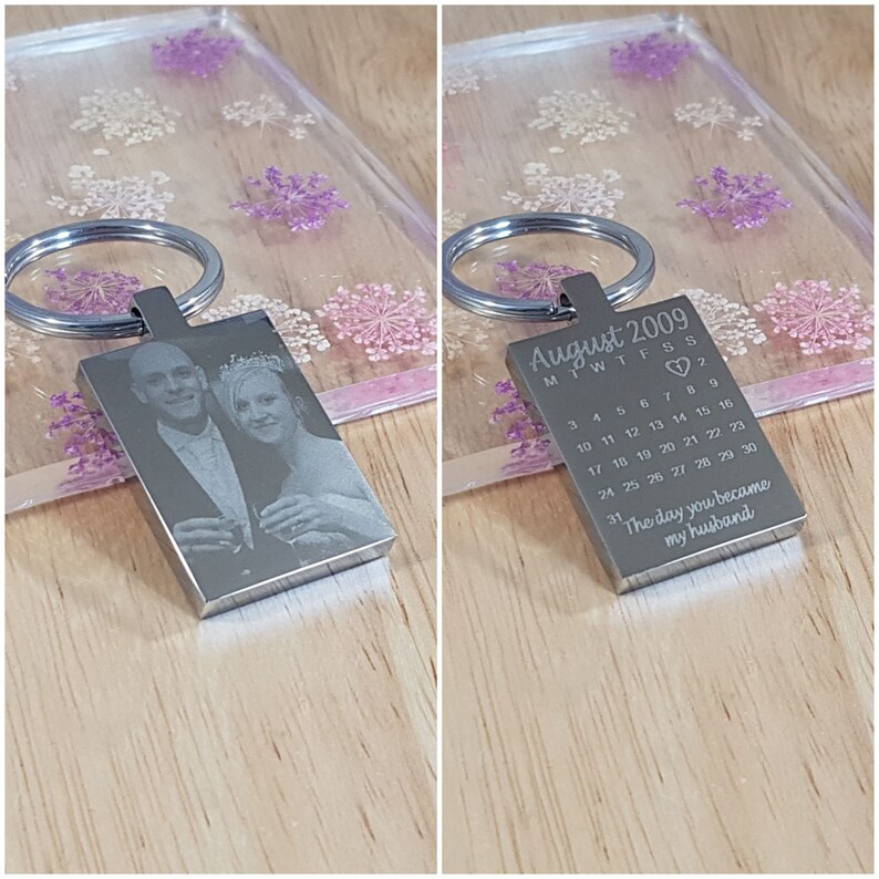 Anniversary Gift Steel Personalised Engraved Keyring Etsy