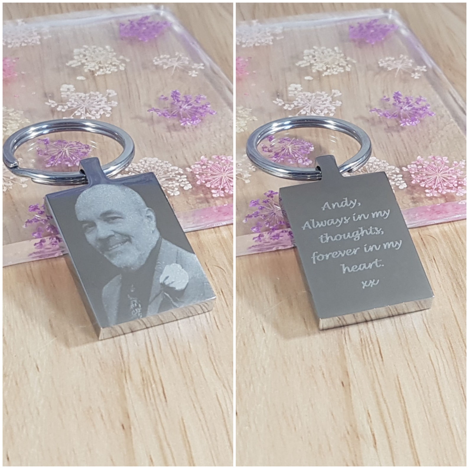Memorial Gift / In Loving Memory Engraved Photo Keyring Etsy
