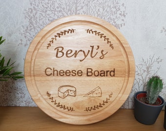 Personalised Cheese Board, add your own text, Wooden Birthday gift for a cheese lover, 5th Anniversary gift idea, Wood Board, Mothers Day