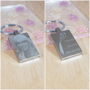 Memorial Gift / In Loving Memory - Engraved Photo Keyring - Remembrance, Lost loved one, Funeral, Mother, Father