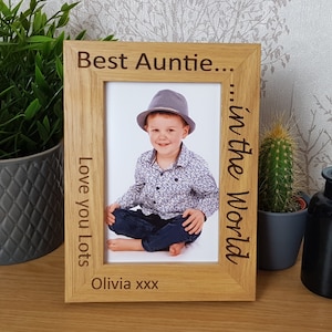 Christmas Auntie Gift, Personalised Photo Frame, Change any text, Also for Aunty, Mum, Dad, Grandma, Nanny, My Aunty is the best, Best Mum