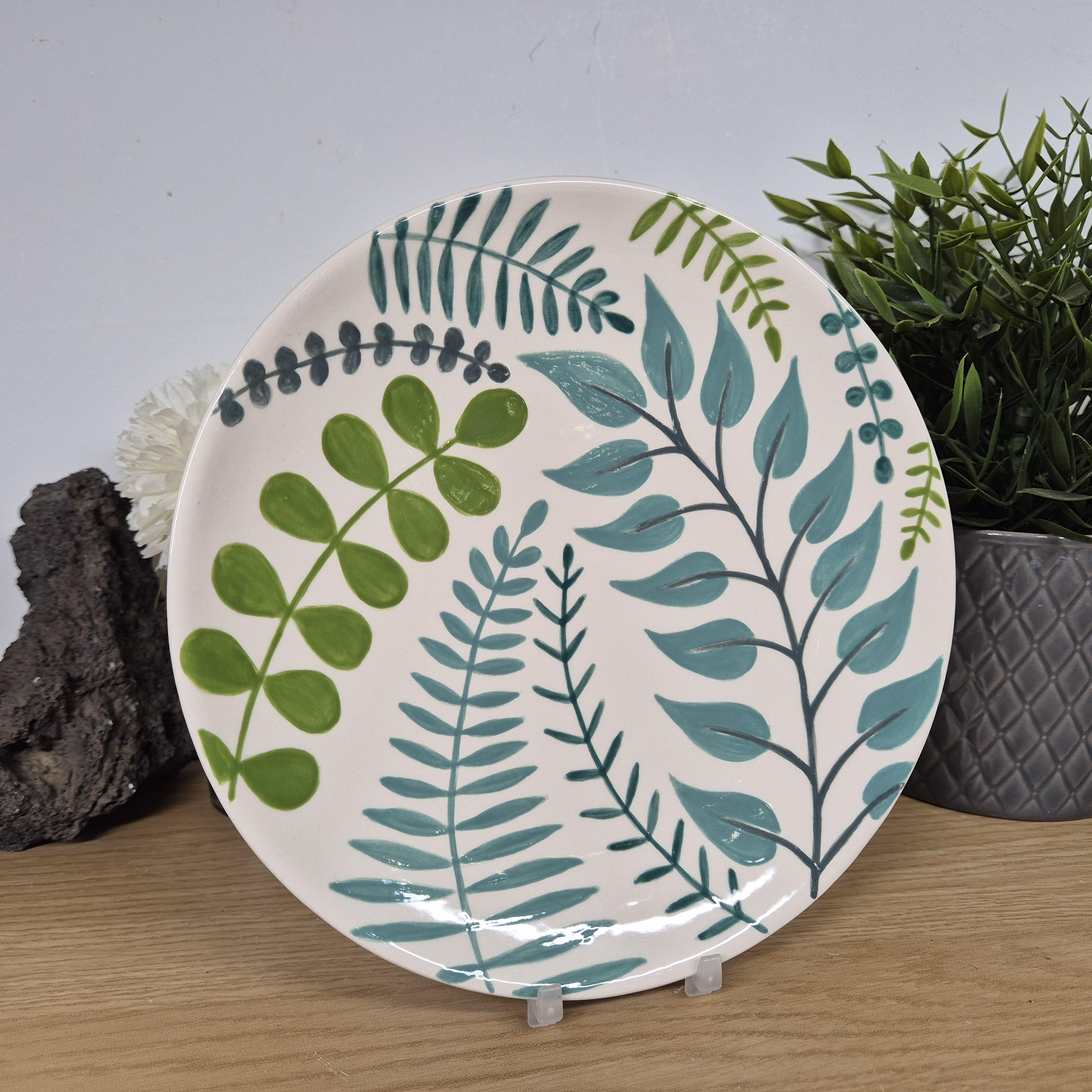 Decorative Flower Plate, Hand Painted Floral Plate for Display or everyday use. Salad, side or Dessert Dish. Hang on Wall or place on Shelf