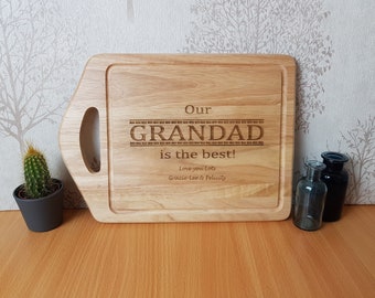 Fathers Day Gift, Personalised Wood Chopping Board, Best Grandad in the world, Dad, Uncle, Kitchen Gift