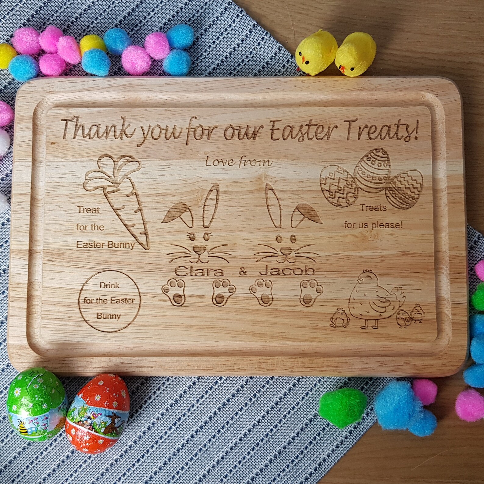 Easter Bunny Treat Board Easter Egg Gift Thank You for My Etsy