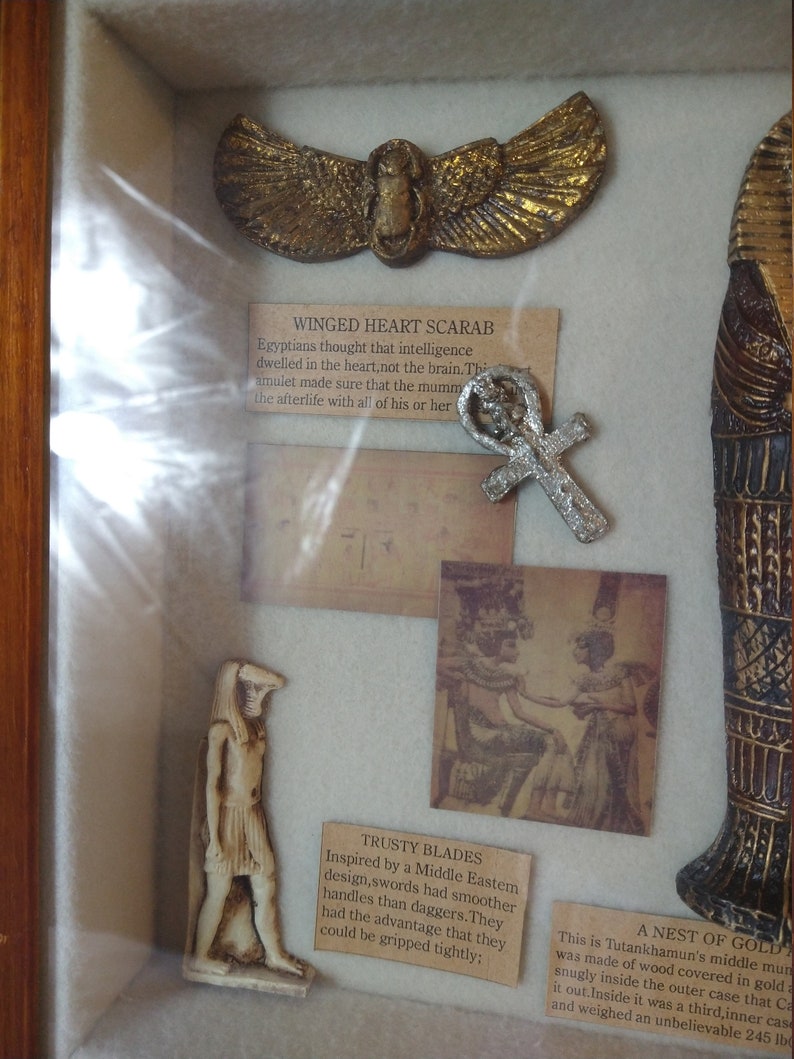 Small Vintage Egyptian Art Framed Inside Shadow Box miniature Etsy