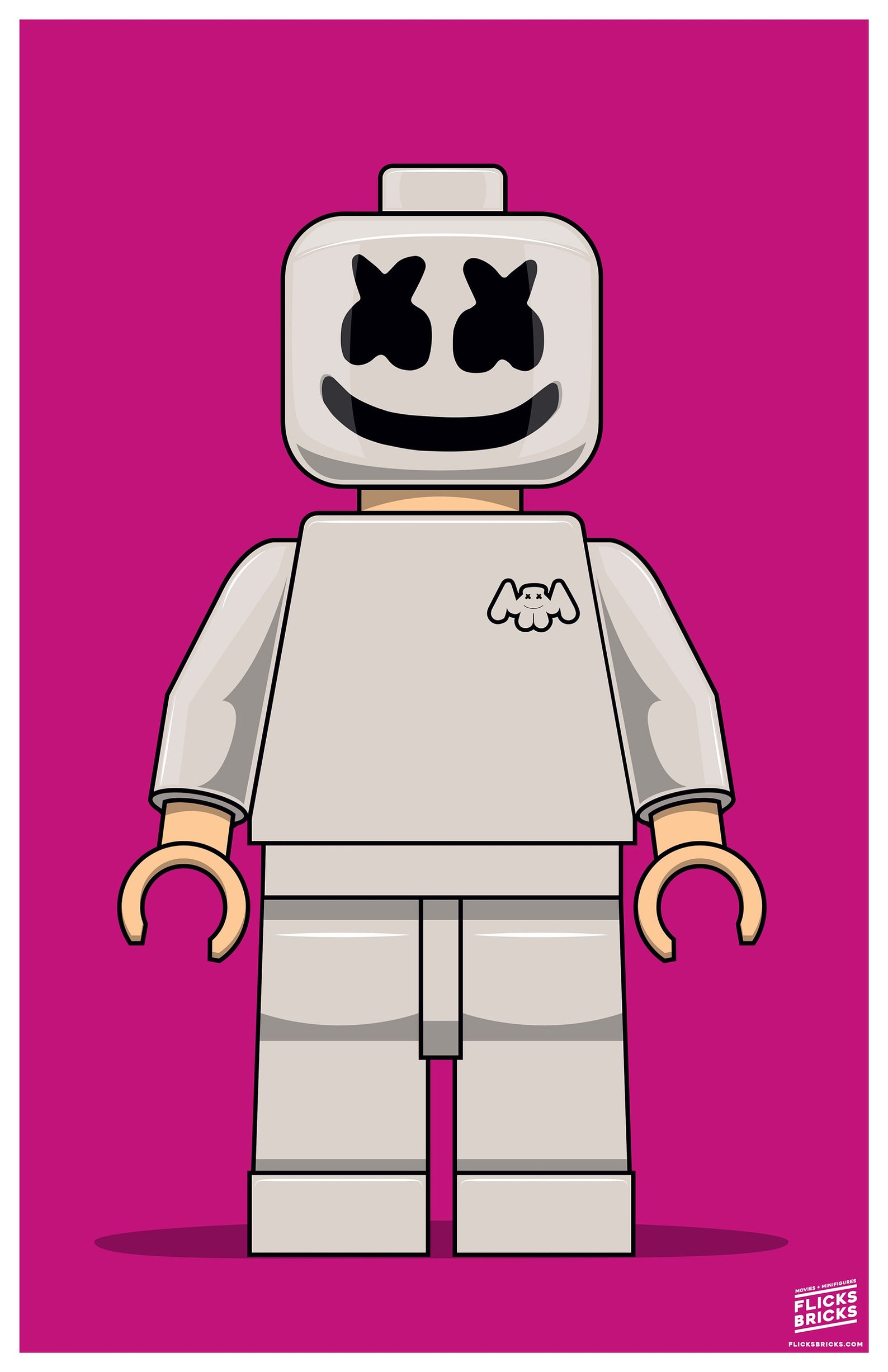 FlicksBricks Marshmello 11x17 Poster Lego Minifig Art Etsy