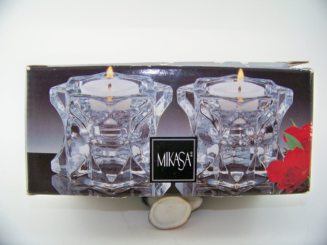 Mikasa Lead Votive Candle Holders Crystal Sparkling Star Etsy