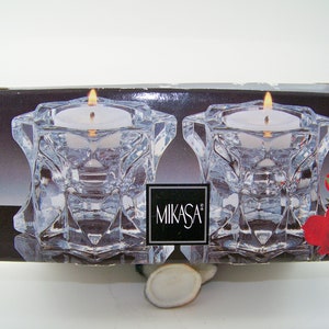 Mikasa Votive Crystal Candle Holders Lead Sparkling Star Gorgeous '1 Pair'