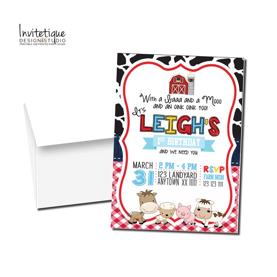 barnyard birthday invitation farm