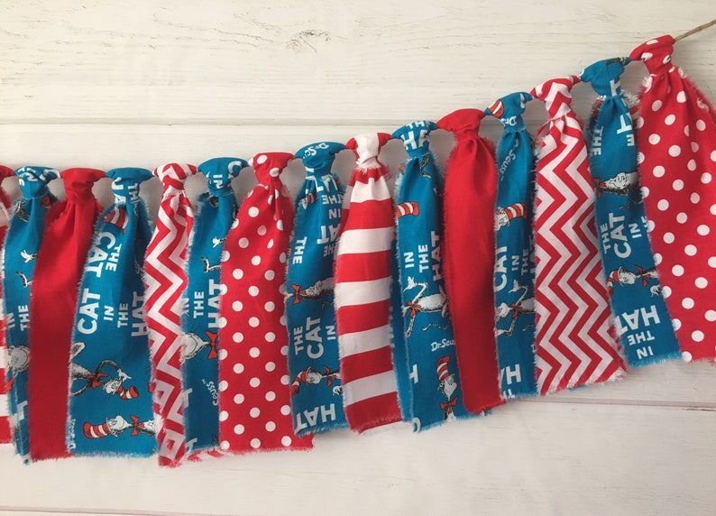 Dr Suess Cat In The Hat Banner Garland Highchair Banner Etsy