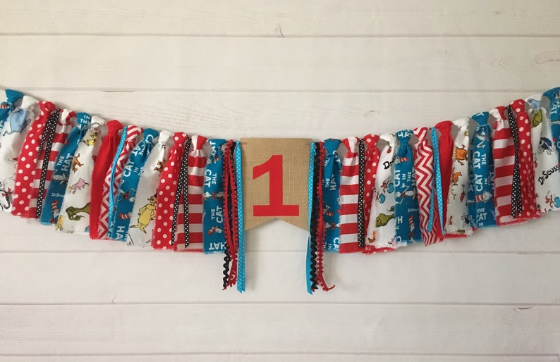 Dr Suess Cat In The Hat Banner Garland Highchair Bannerhigh Image 0