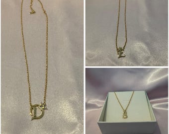 18k Gold Plated Dainty Initial Jewelry DEJST Chain And Pendant