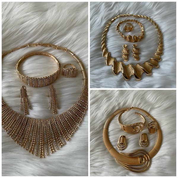 18K Gold Plated   Dubai Necklace Set Africa/Nigeria Wedding Jewelry