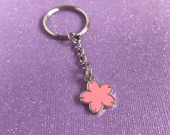 Sakura Flower Keychain, Enamel Charm
