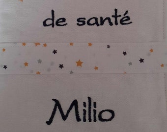 Protects personalized first name health book, birth gift, baby gift idea, personalization first name embroidery