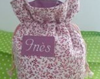 bolsa infantil personalizada con etiqueta de nombre, flores de la libertad, bolsa de la escuela infantil, bolsa de zapatillas, bolsa de peluche con el nombre