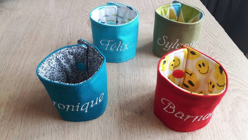 set of 5 double custom embroidered fabric napkin rings custom napkin ring