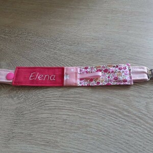 Handmade personalized pacifier clip, pacifier clip with child's first name, soft toy clip, baby birth gift, attach-lollipop