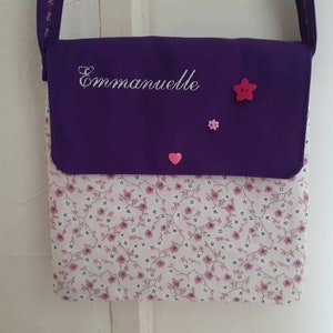 Personalisierte Umhängetasche mit Vornamen, Geschenkidee Mädchen, Tasche für kleines Mädchen, handgemachtes Geschenk, Sticktasche, Weihnachtsgeschenk für 4-jähriges Mädchen