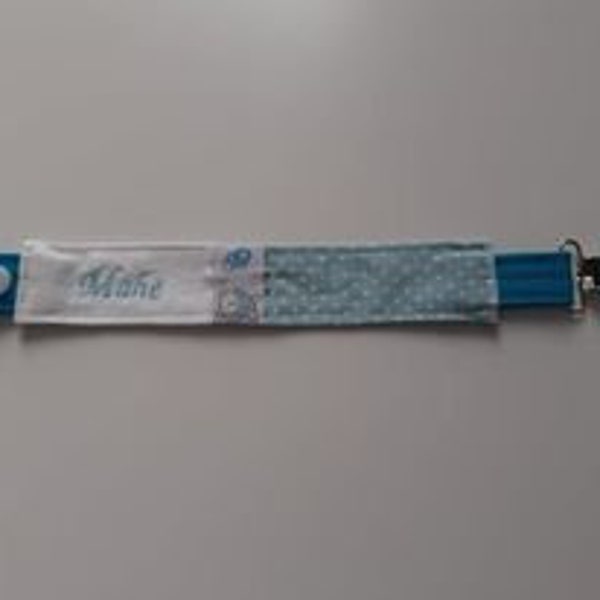 Attache sucette en tissu personnalisé brodé avec prénom, porte sucette pour bébé, idée cadeau pour une naissance, attache tétine fait main