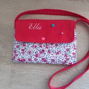 Sticktasche, Liberty-Stofftasche, Stoff-Umhängetasche, kleine Mädchentasche, personalisierte Vornamentasche, Weihnachtsgeschenkidee, Geburtstagsgeschenk