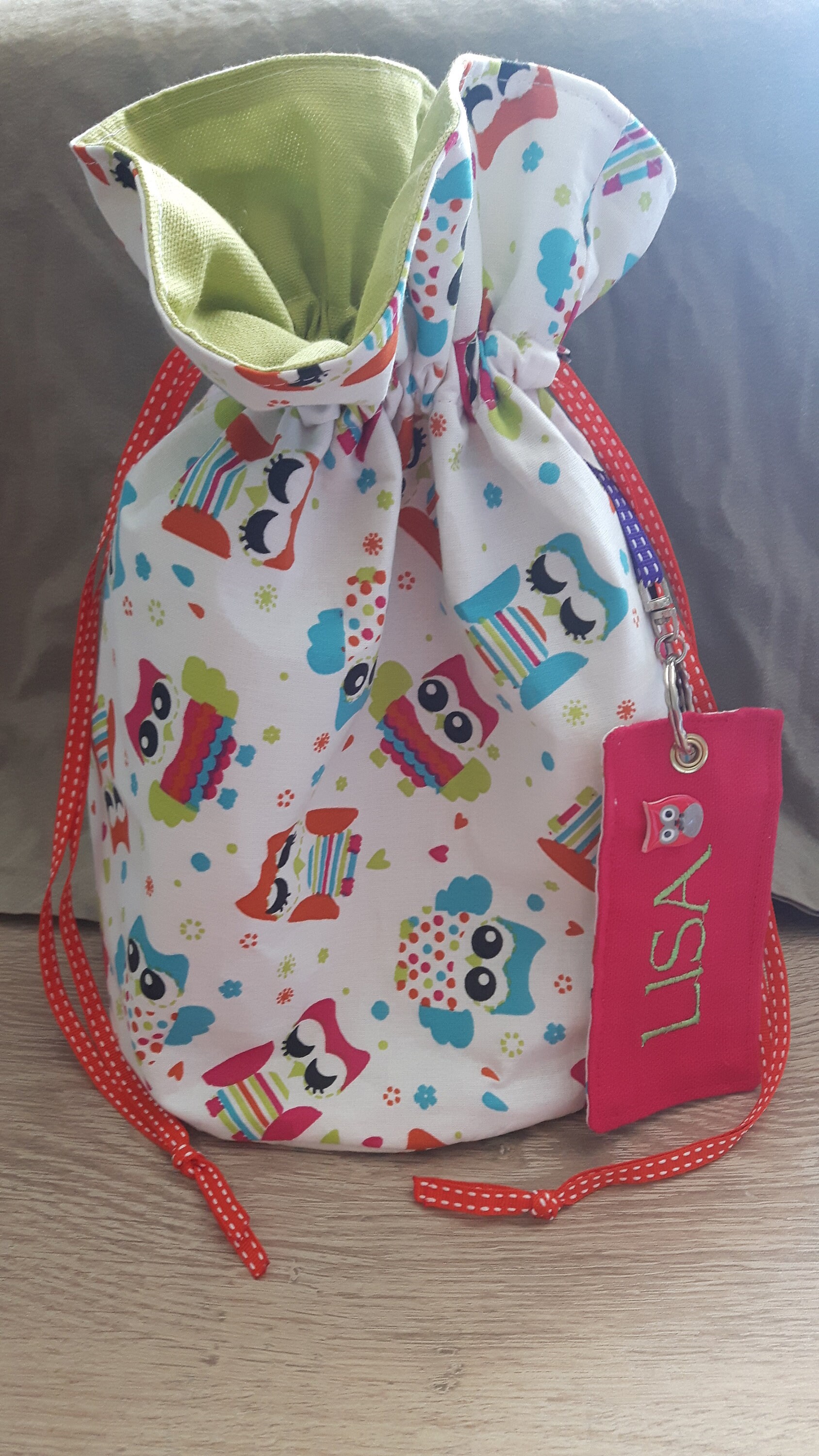 Sac Pochon avec Prénom Pour Enfant, Sac Personnalisé Doudou, à Chaussons, Jouets, École Maternelle, 